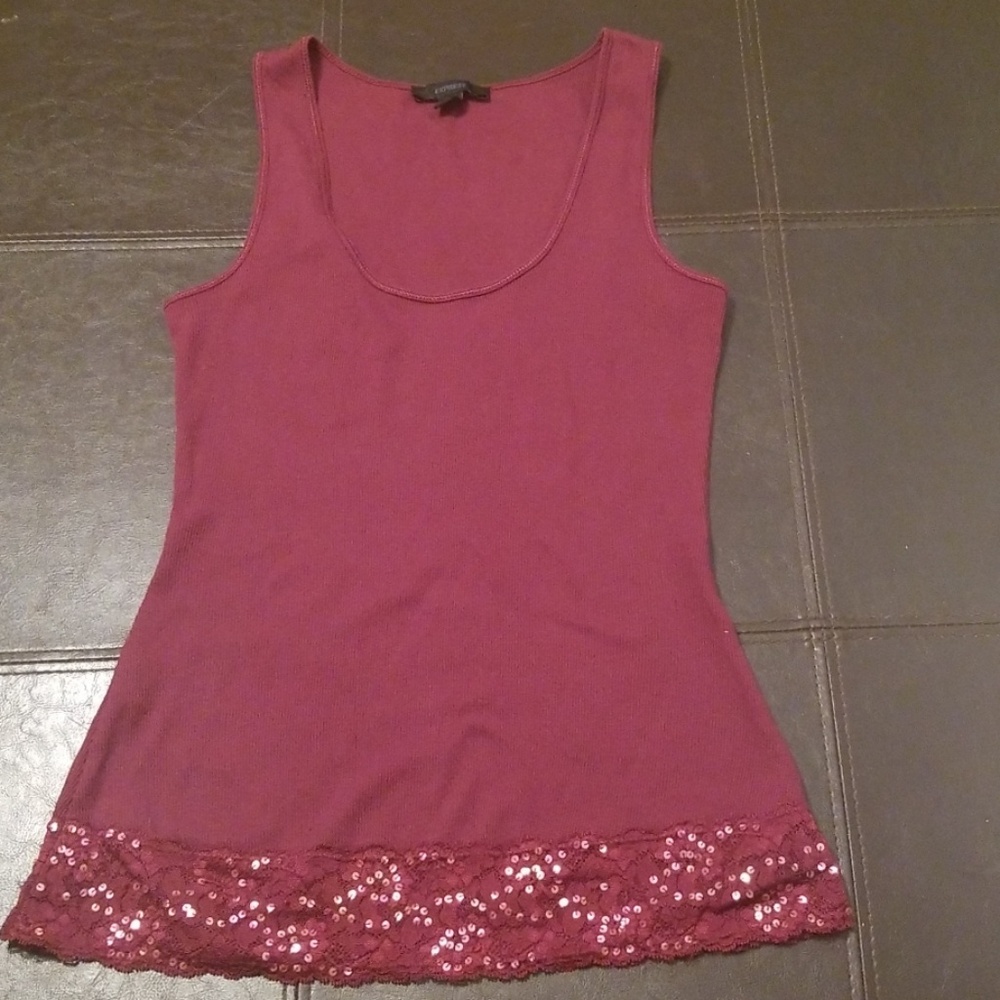 Express tank top with sequin bottom